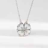Heart Clover Necklace - Romantic Gift - 925 Sterling Silver