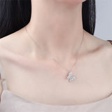 Zircon Butterfly Pendant 925 Sterling Silver Necklaces For Women