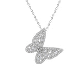 Zircon Butterfly Pendant 925 Sterling Silver Necklaces For Women
