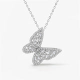 Zircon Butterfly Pendant 925 Sterling Silver Necklaces For Women