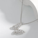 Zircon Butterfly Pendant 925 Sterling Silver Necklaces For Women