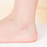 925 Silver Anklet Lucky Clover Bracelet Foot Jewelry Lady Beach Party Gift