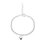 925 Silver Heart Anklet Bracelet Women Party Jewelry
