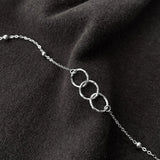 925 Sterling Silver Anklets for Women Three Circle Foot Chain Jewelry