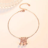 925 Silver Anklets Long Life Lock Bells Foot Chain Jewelry