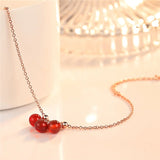 925 Silver Anklet Red Crystal Ball Foot Chain Lady Party
