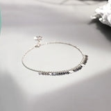 925 Silver Sparkling Leaves Anklets for Women