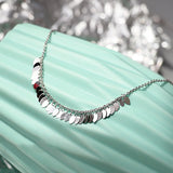 925 Silver Sparkling Leaves Anklets for Women