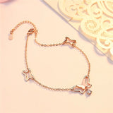 925 Silver Anklet Butterfly Tassel Foot Chain Jewelry