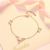 925 Silver Anklet Butterfly Tassel Foot Chain Jewelry