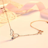 925 Silver Anklet Butterfly Tassel Foot Chain Jewelry