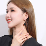 Glam 925 Silver Leaves Hoop Earrings for Women Party