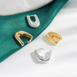 925 Sterling Silver Hoop Earrings Geometric U Charm Lady Jewelry