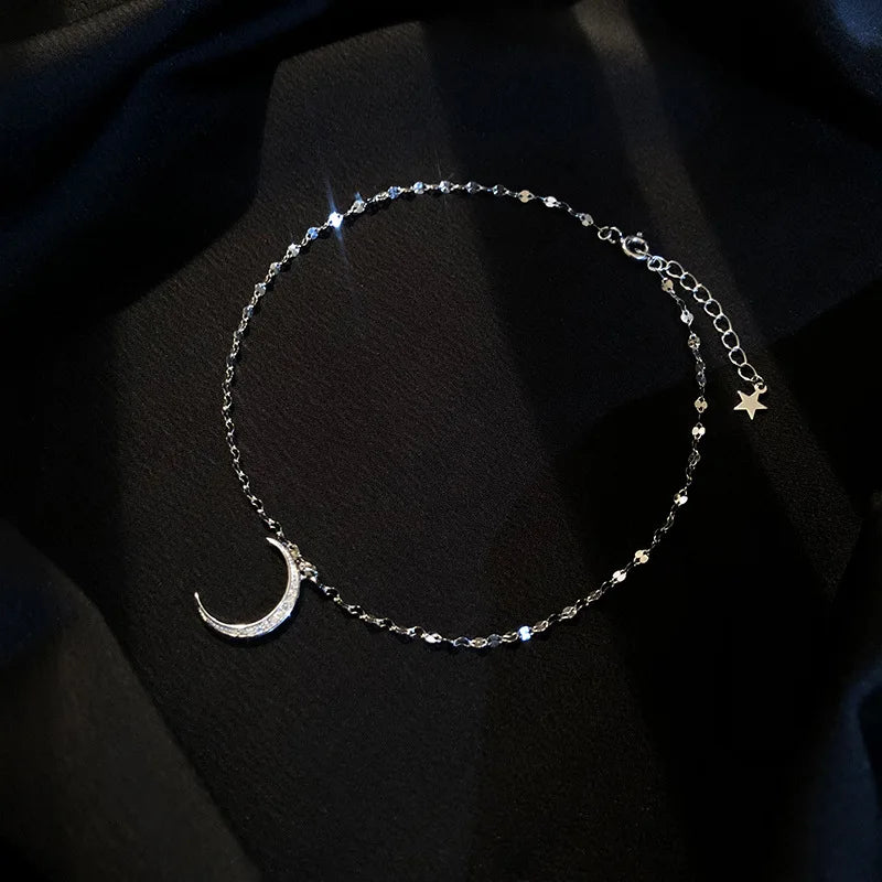 Moon Beach Foot Jewelry 925 Sterling Silver Anklets For Women