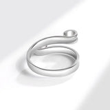 Personality Knitting Sweater Loops 925 Sterling Silver Ring For Women