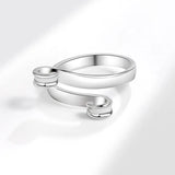 Personality Knitting Sweater Loops 925 Sterling Silver Ring For Women