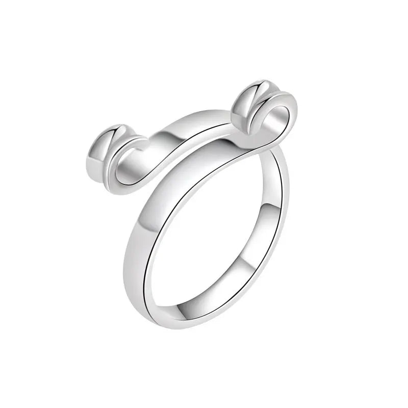 Personality Knitting Sweater Loops 925 Sterling Silver Ring For Women