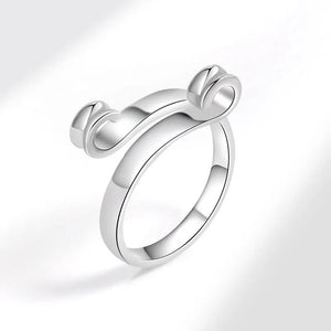 Personality Knitting Sweater Loops 925 Sterling Silver Ring For Women