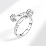 Personality Knitting Sweater Loops 925 Sterling Silver Ring For Women