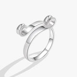 Personality Knitting Sweater Loops 925 Sterling Silver Ring For Women