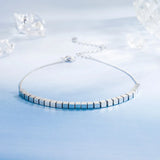 925 Silver Square Beads Women's Anklet