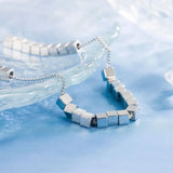 925 Silver Square Beads Women's Anklet