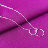 925 Sterling Silver Double Circle Anklet Foot Jewelry