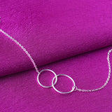 925 Sterling Silver Double Circle Anklet Foot Jewelry
