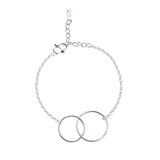 925 Sterling Silver Double Circle Anklet Foot Jewelry