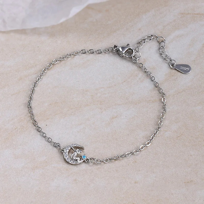 Fairy Tale Little Prince Bracelet Zircon Moon Star Jewelry Girl Gift