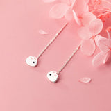 Rabbit Ear Tassel Earrings 925 Sterling Silver Women Gift Party Accessory