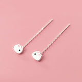 Rabbit Ear Tassel Earrings 925 Sterling Silver Women Gift Party Accessory
