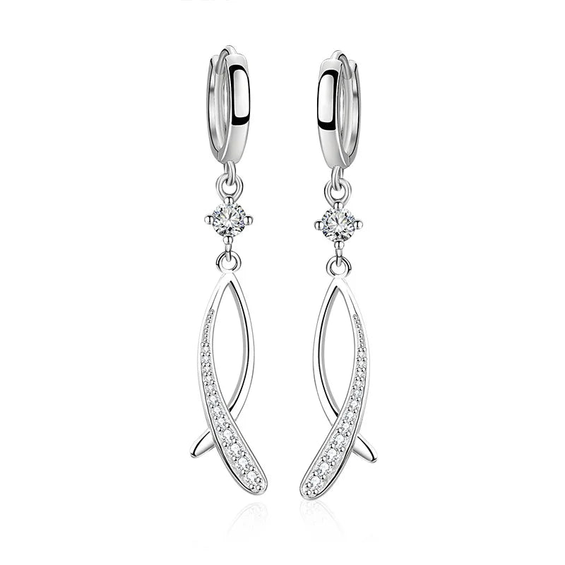 Temperament Mermaid Earrings 925 Sterling Silver Fishtail Earring Women Jewelry