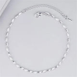 925 Silver Anklets For Women Olive Beads Foot Chain Jewelry