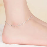 925 Silver Anklets For Women Olive Beads Foot Chain Jewelry