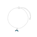 925 Silver Mermaid Tail Anklet for Women Girl