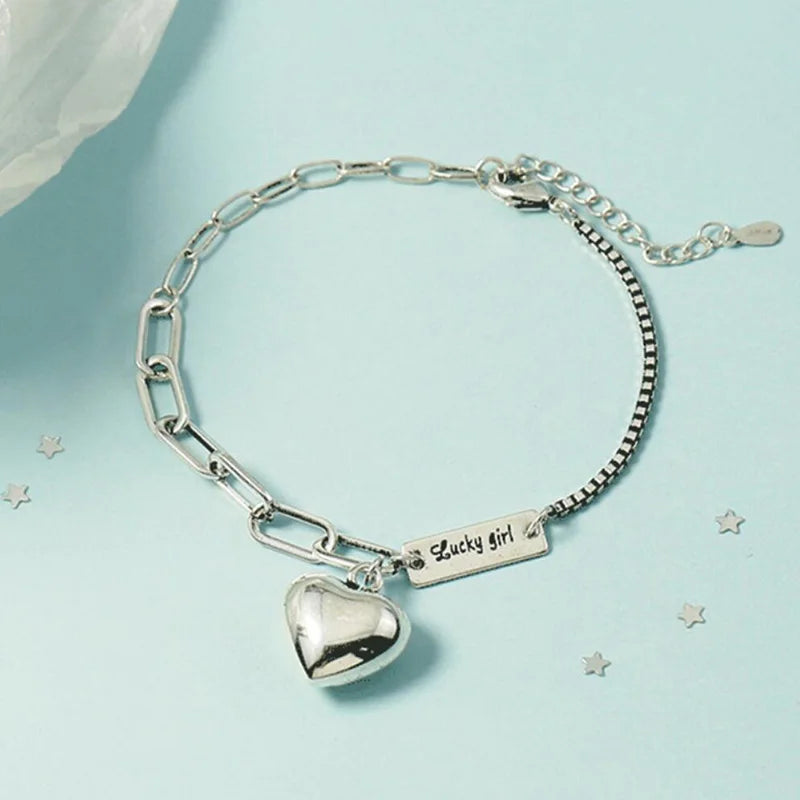 925 Sterling Silver Anklets For Women Jewelry Vintage Heart Foot Chain