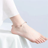 925 Silver Anklets Bells Foot Chain Jewelry Girlfriends Birthday Joyas