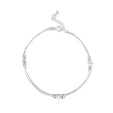 Women's Double Layer Chain 925 Sterling Silver Anklet