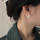925 Sterling Silver Trapezoid Ear Buckle for Women