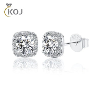 0.5CT Square Bag D Moissanite Stud Earrings 925 Sterling Silver