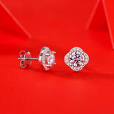 0.5ct Moissanite Flower Ring & Stud Earrings Set