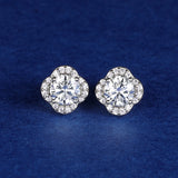 0.5ct Moissanite Flower Ring & Stud Earrings Set