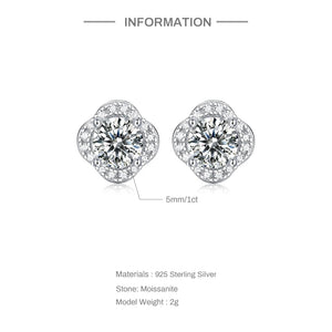 0.5ct Moissanite Flower Ring & Stud Earrings Set