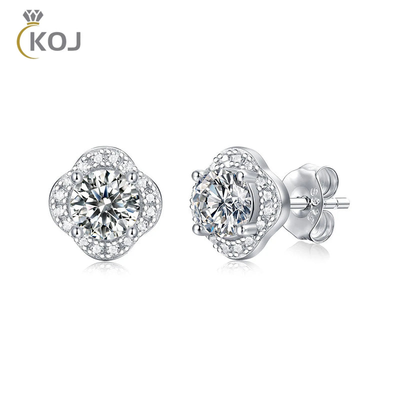 0.5ct Moissanite Flower Ring & Stud Earrings Set