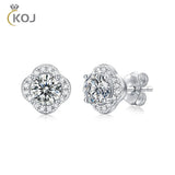 0.5ct Moissanite Flower Ring & Stud Earrings Set