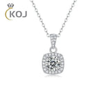 1Ct Square Cut Moissanite Pendant 925 Silver Necklace Sparkles Like Diamonds