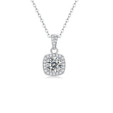 1Ct Square Cut Moissanite Pendant 925 Silver Necklace Sparkles Like Diamonds