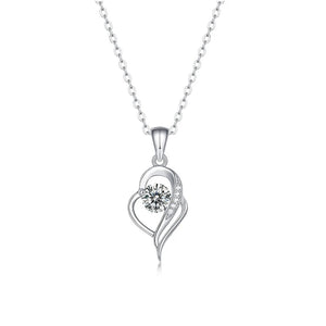 925 Sterling Silver Geometric Necklace Pendant 0.5 Carat Moissanite