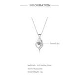 925 Sterling Silver Geometric Necklace Pendant 0.5 Carat Moissanite